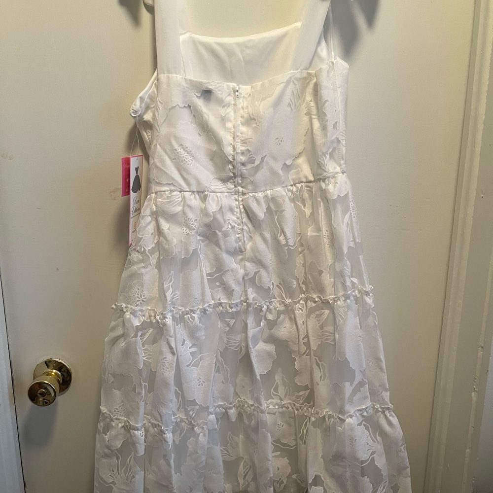 Elegant White Floral Kids Dress